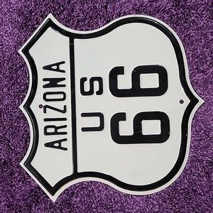 Vintage Metal US 66 Arizona sign